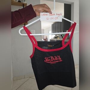 Von Dutch 2 Pc. Black Tank Top & Lounge with Red Trim